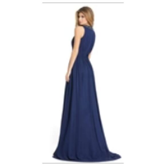 Ieena Duggal 55147 Beaded Jewel Neck A-Line Simple Formal Dress Blue NWT Sz 8 - Picture 2 of 10